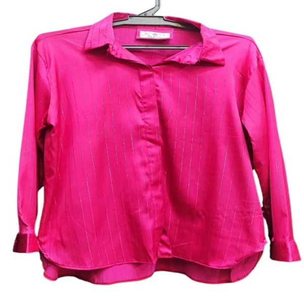 شومیز ساتن سیلک لمه راه راه