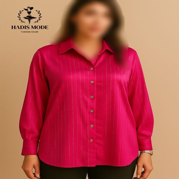 شومیز ساتن سیلک لمه راه راه