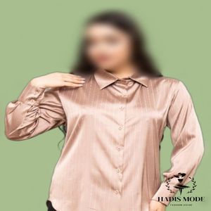 خرید اینترنتی قیمت شومیز ساتن سیلک لمه راه راه