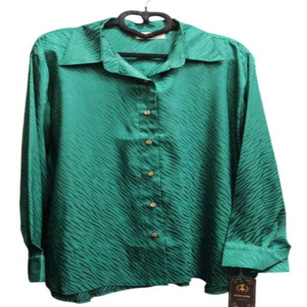 شومیز ساتن سیلک طرحدار