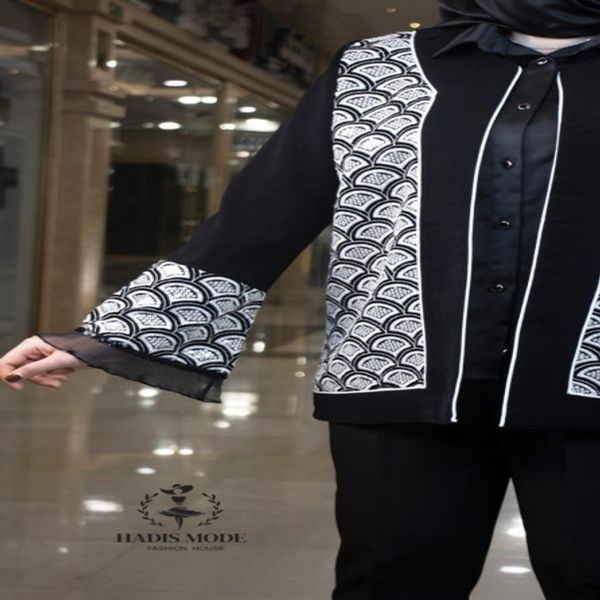 کت کرپ سوزندوزی مخمل مدل ماهی