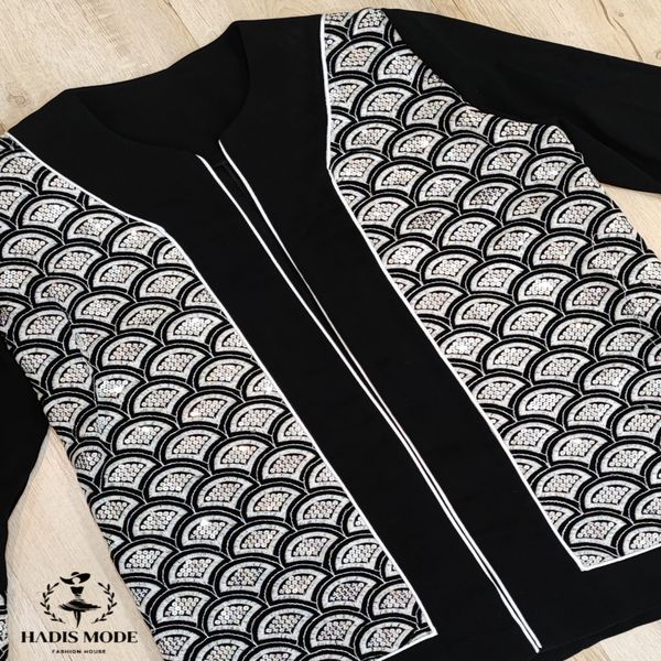 کت کرپ سوزندوزی مخمل مدل ماهی