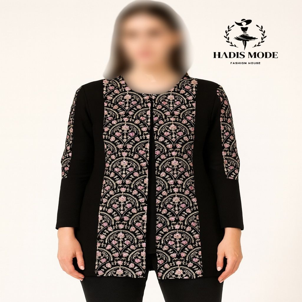 خرید اینترنتی قیمت کت کرپ سوزن دوزی مخمل مدل پرنیا