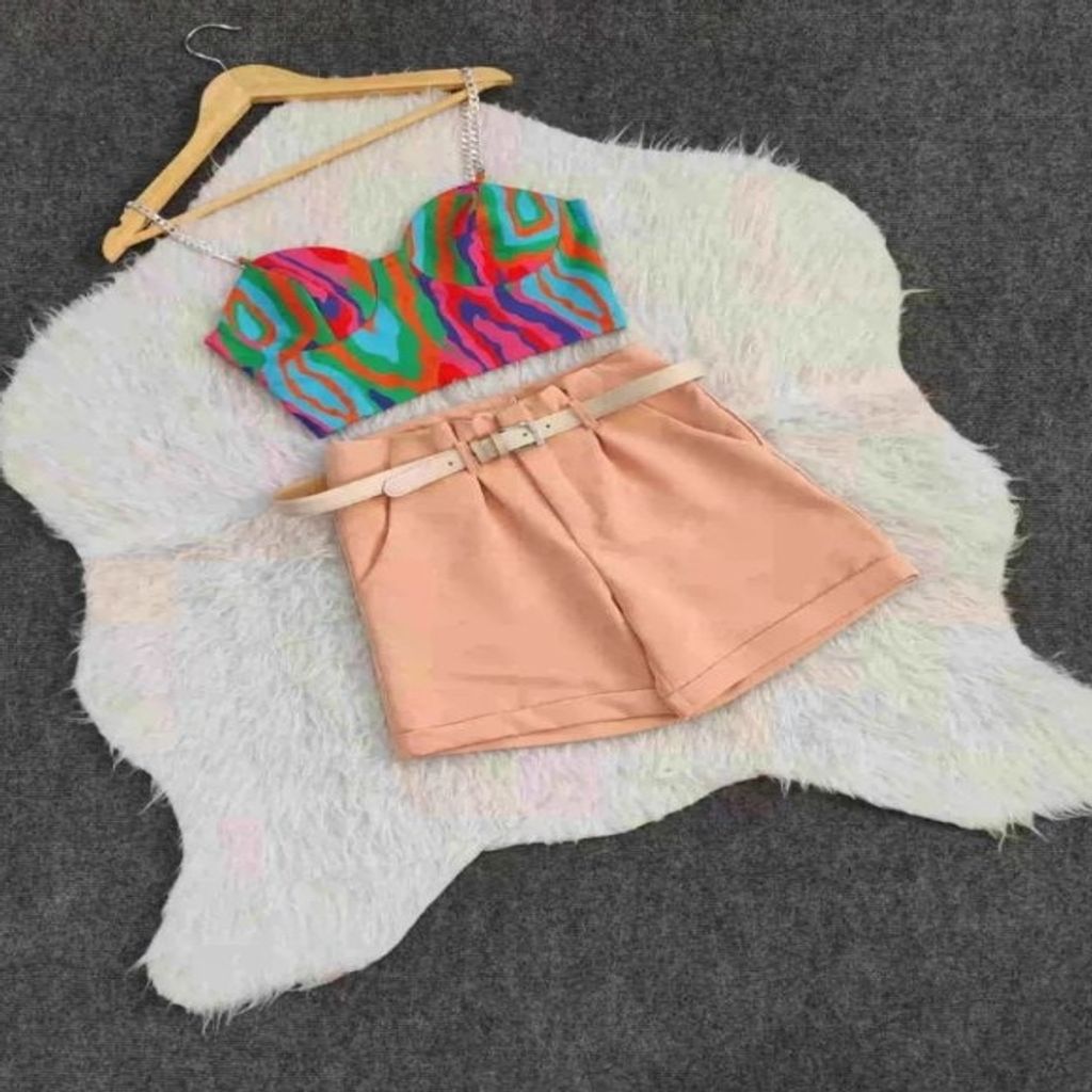 خرید اینترنتی قیمت کراپ شورتک دامنی آبرنگی پاکتی