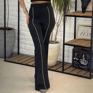 شلوار بوت کات (دمپاگشاد) جلو نگین مشکی