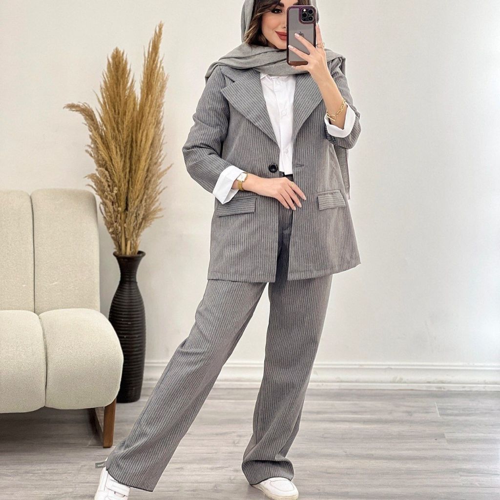 خرید آنلاین ست مانتو کتی و شلوار ماریا شایسته