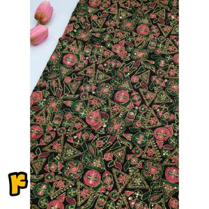 قیمت پارچه لینن سرمه و پولک دوزی