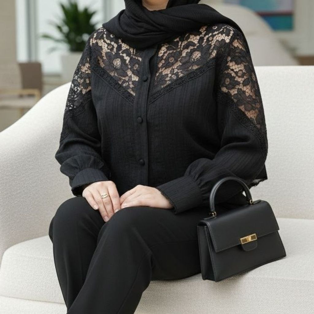 فروش اینترنتی شومیز مجلسی مدل آوینا مشکی