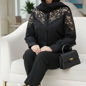 خرید اینترنتی قیمت شومیز مجلسی مدل آوینا مشکی