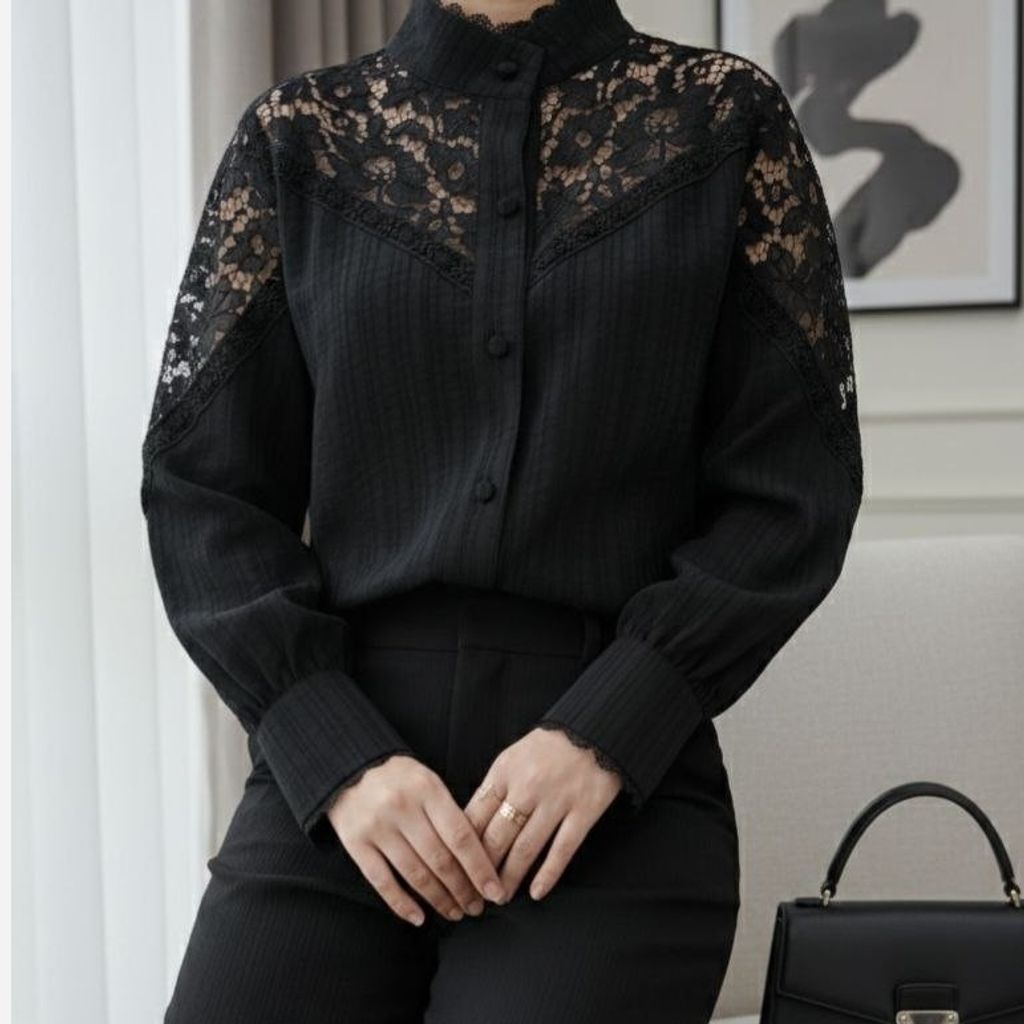 خرید اینترنتی شومیز مجلسی مدل آوینا مشکی