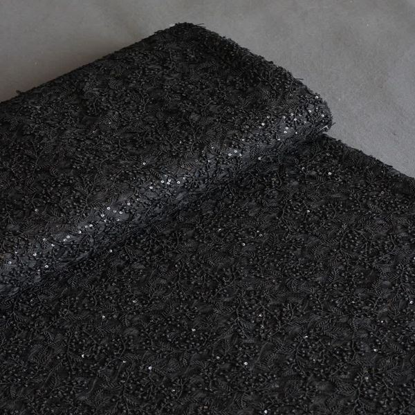 پارچه گیپور دانتل ایتالیایی 1127 - رنگ مشکی