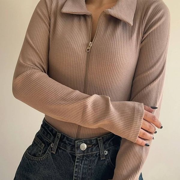 بلوز کبریتی زیپ دار زنانه