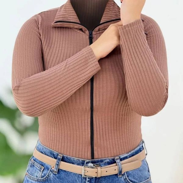 بلوز کبریتی زیپ دار زنانه