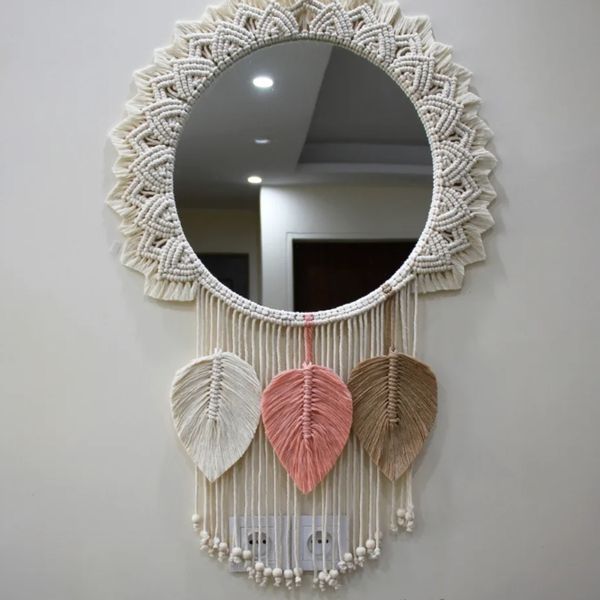 قاب اینه دکوراتیو مکرومه مدل جنگل