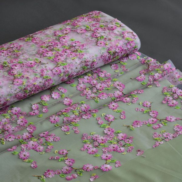 پارچه تور اپلیک بهاری 1232