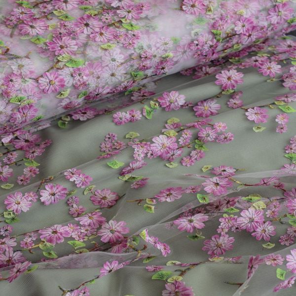 پارچه تور اپلیک بهاری 1232