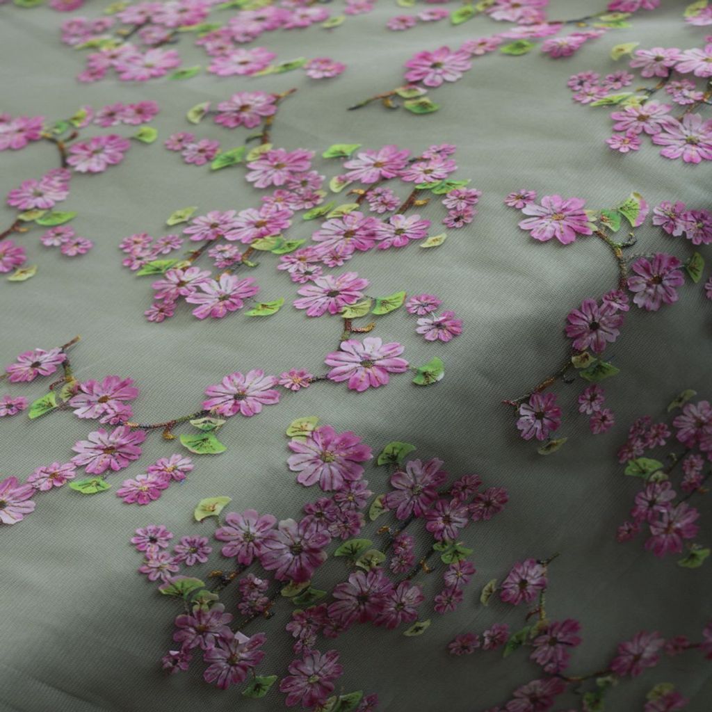 خرید اینترنتی قیمت پارچه تور اپلیک بهاری 1232