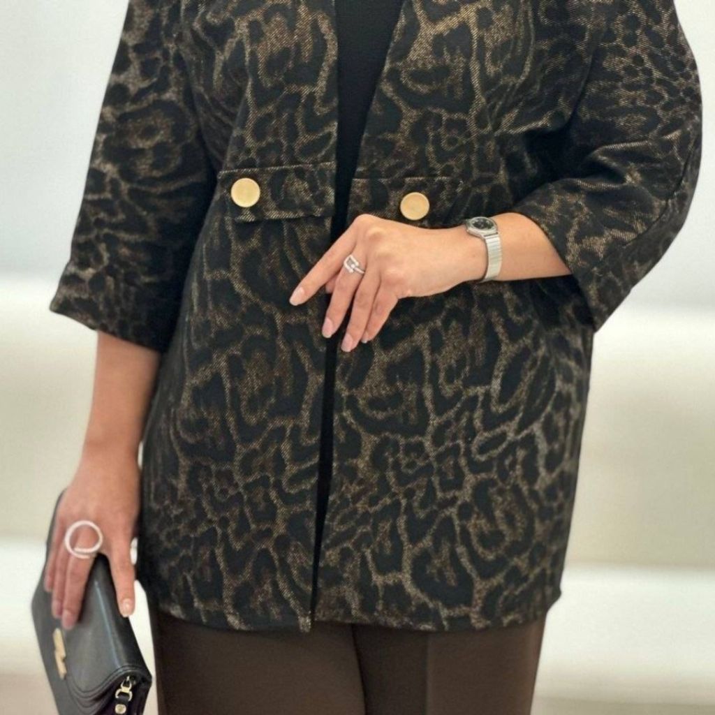 خرید اینترنتی پالتو دوقاپک پلنگی