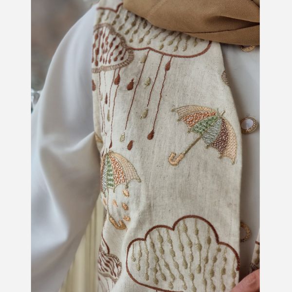 وست مدل چتر جنس لینن نخ قد قابل تغییر