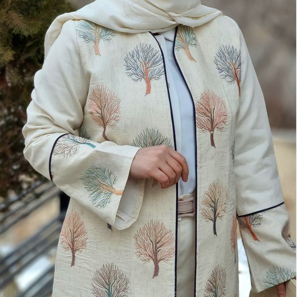 مانتو مدل نارون لینن نخ، قد قابل تغییر