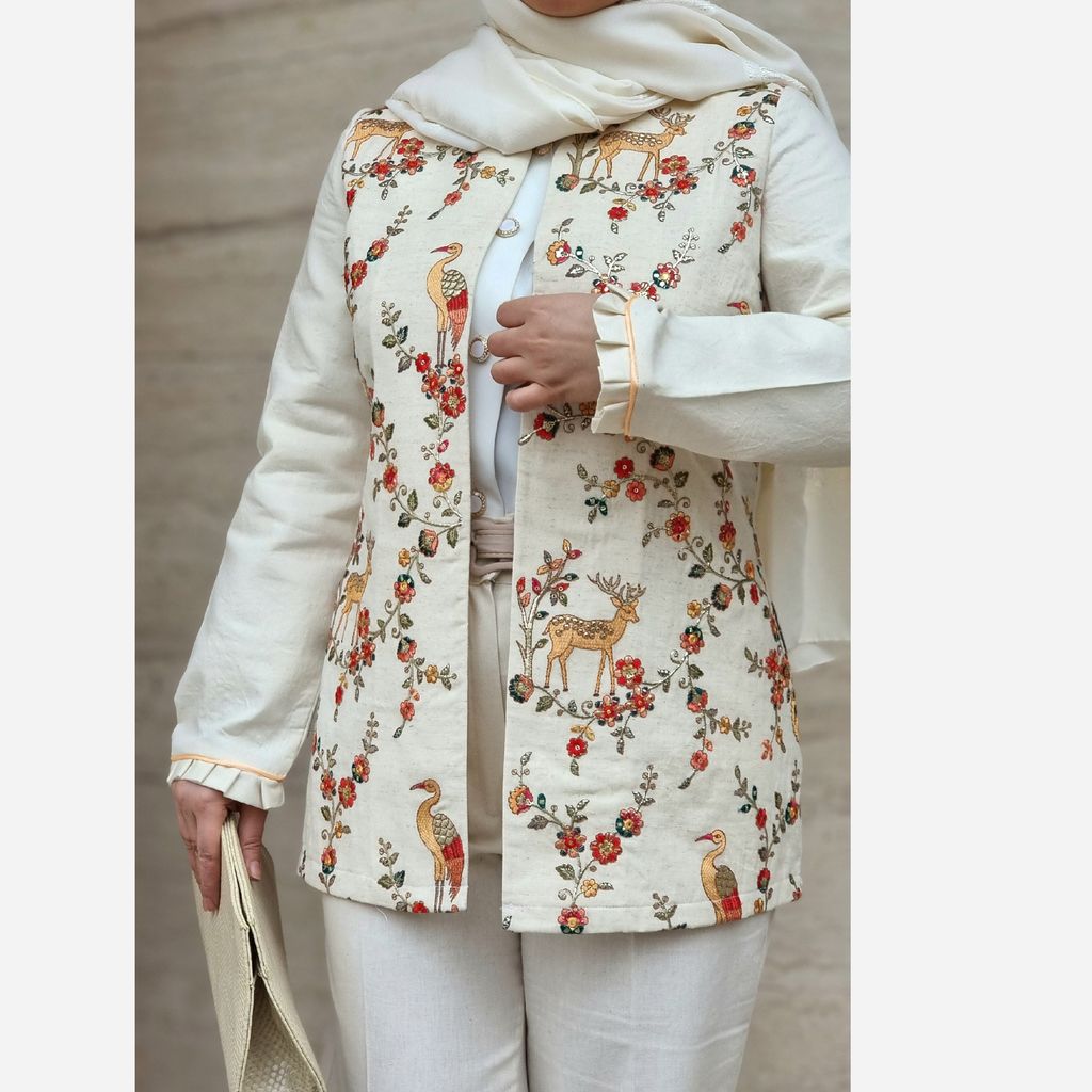 خرید انلاین مانتو مدل جیران لینن سوزندوزی