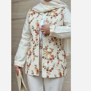 خرید انلاین مانتو مدل جیران لینن سوزندوزی