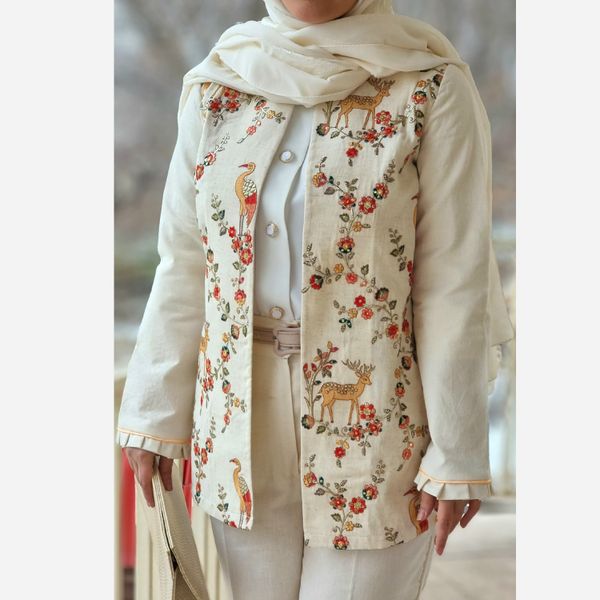 مانتو مدل جیران لینن سوزندوزی