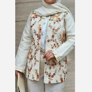 خرید آنلاین مانتو مدل جیران لینن سوزندوزی