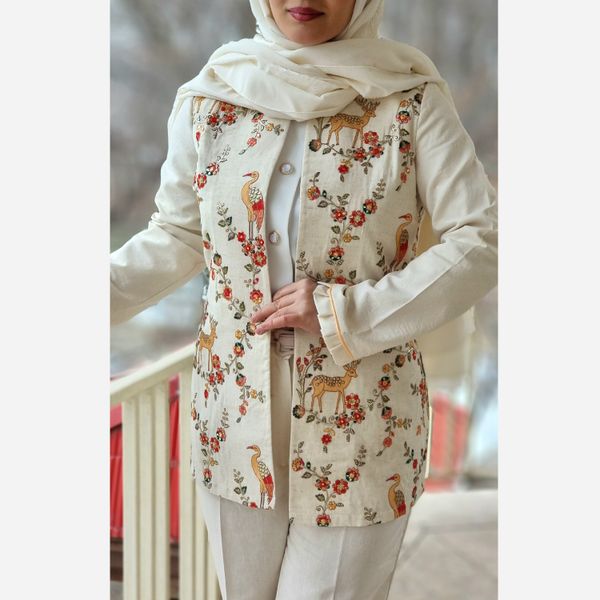 مانتو مدل جیران لینن سوزندوزی