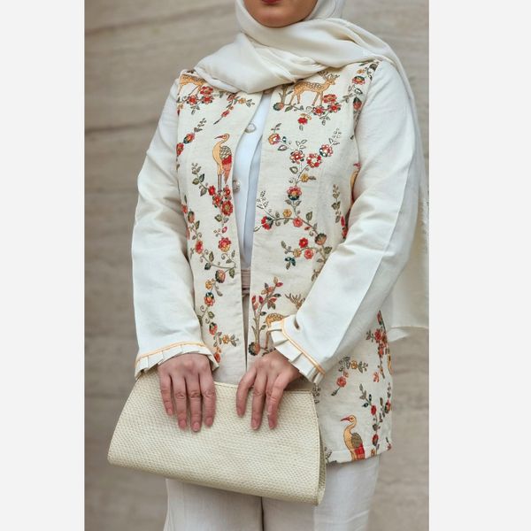 مانتو مدل جیران لینن سوزندوزی