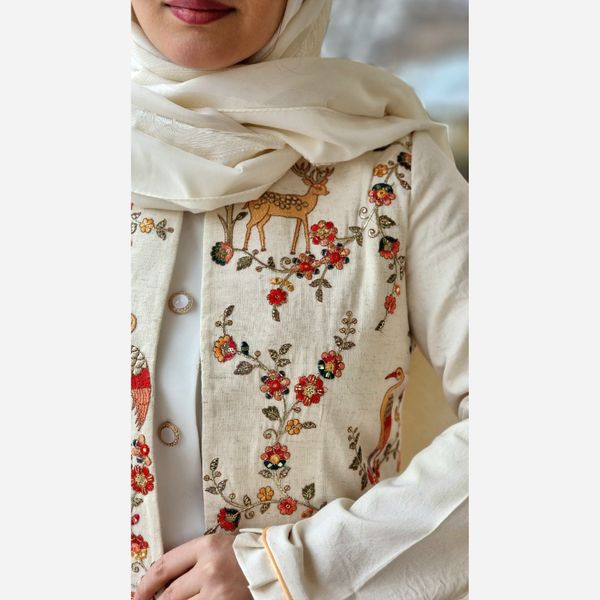 مانتو مدل جیران لینن سوزندوزی