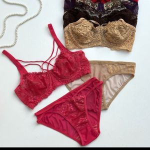 ست شورت و سوتین زیر فنردار زیر نخ گیپوری