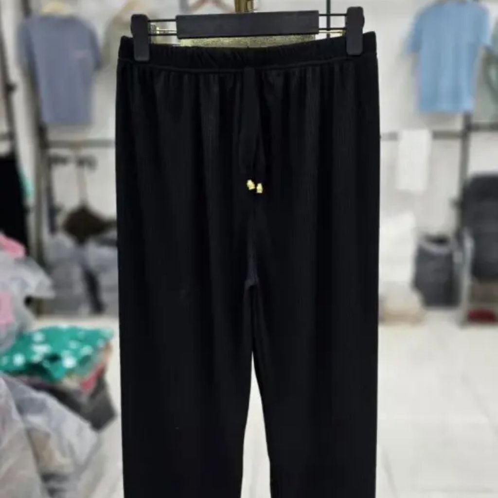 خرید آنلاین شلوار راحتی زنانه مشکی ویسکوز منگوله دار