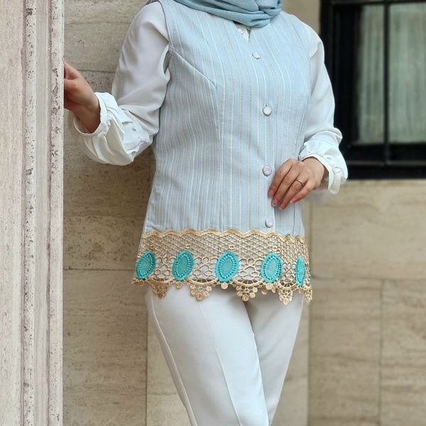 وست (جلیقه) زیبای مخمل شانل بافت زنانه