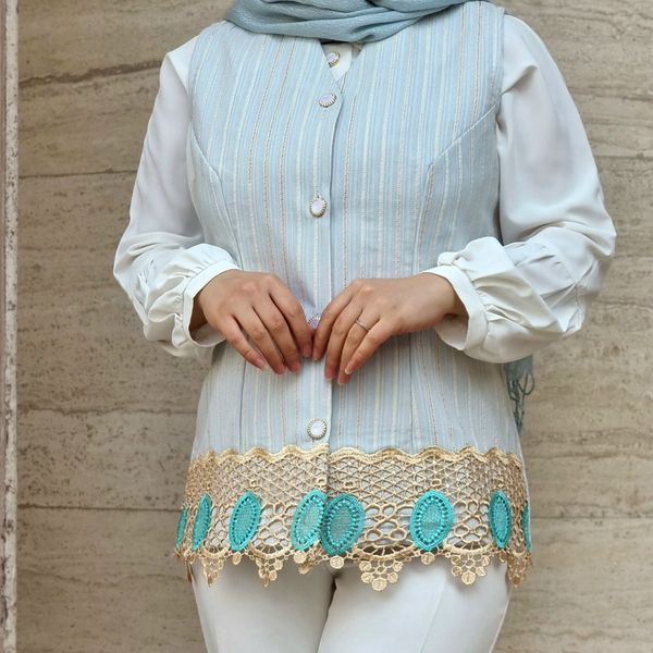 وست (جلیقه) زیبای مخمل شانل بافت زنانه