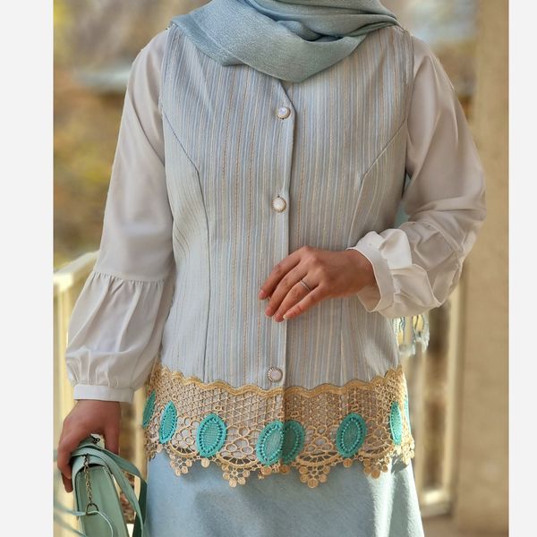 وست (جلیقه) زیبای مخمل شانل بافت زنانه