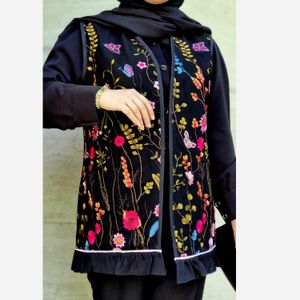 خرید اینترنتی قیمت وست (جلیقه) بابوس و تور سوزندوزی با ارسال رایگان