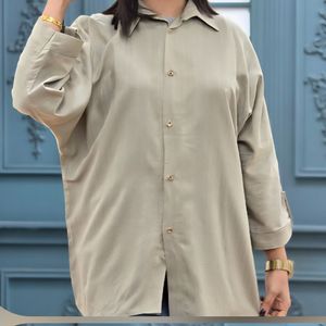 بلوز زنانه قواره دار جلو دکمه فری تا سایز 48