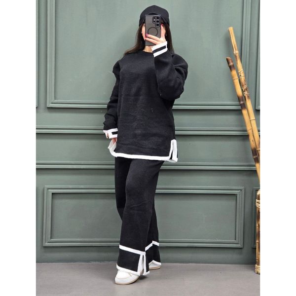 ست بلوز و شلوار بافت پینترستی فری سایز