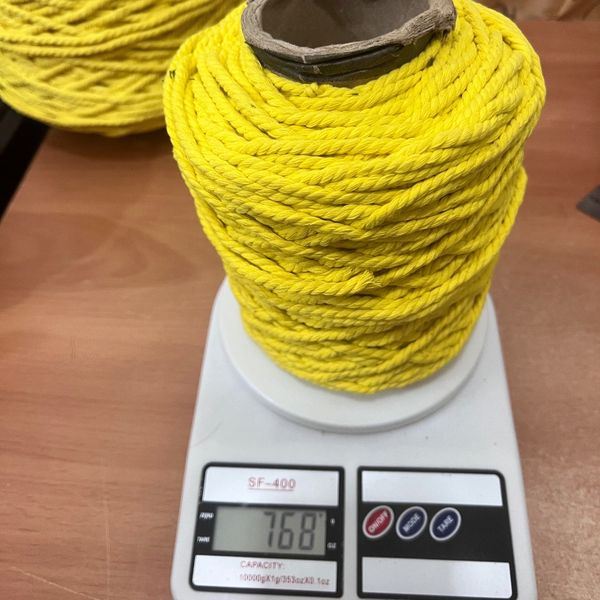 نخ‌پنبه مکرومه تابیده زرد موزی