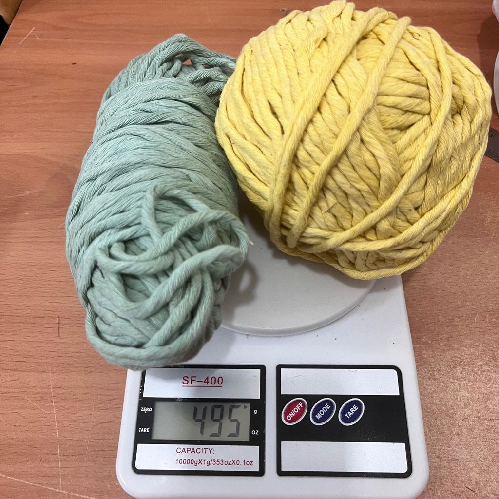 مشخصات پک اقتصادی نخ پنبه مکرومه نرم تاب تم سبز لیمویی