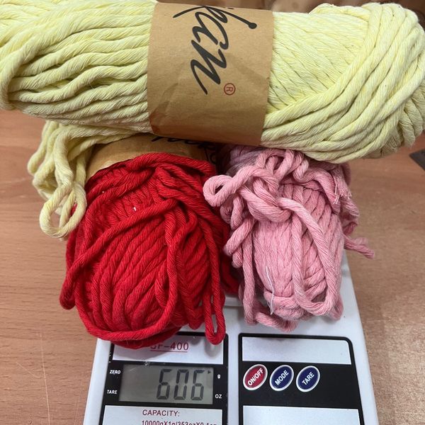 پک نخ پنبه مکرومه نرم تاب تم رنگ قرمز لیمویی