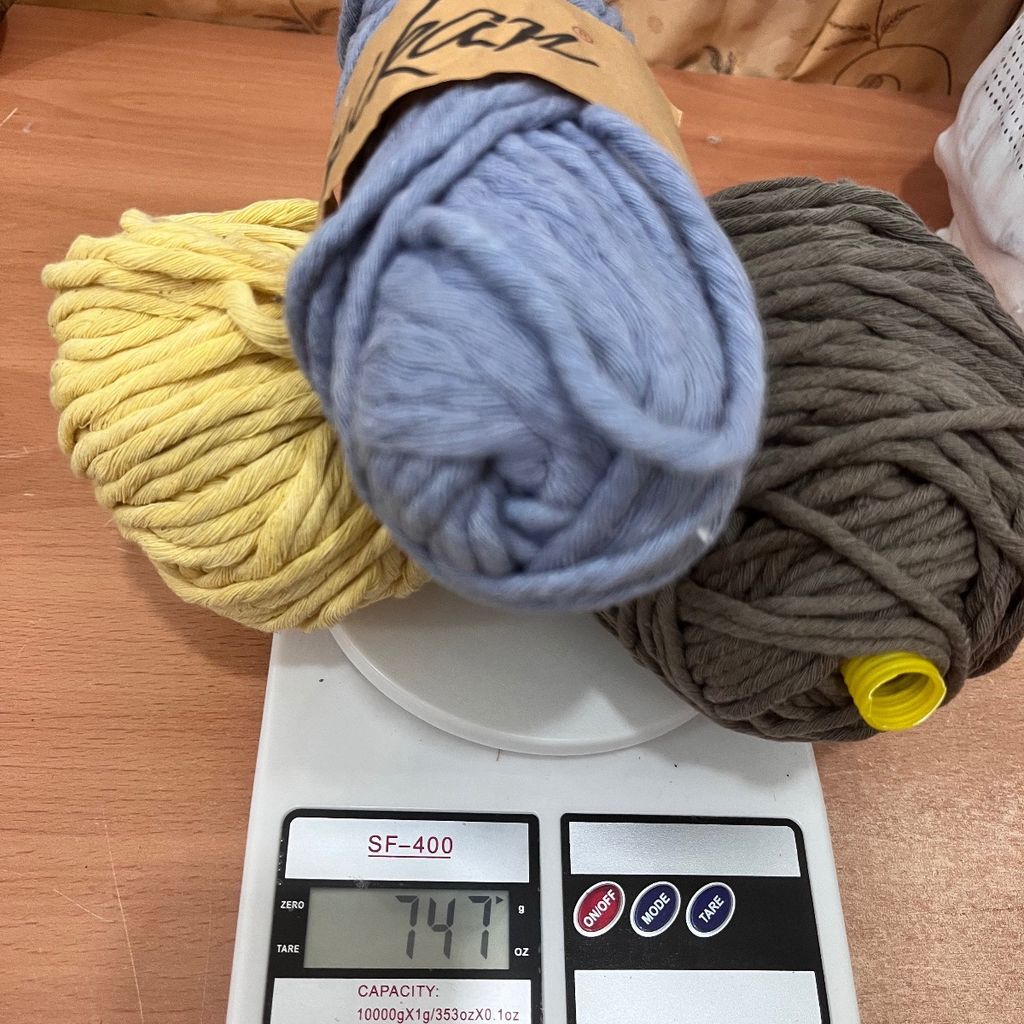 قیمت ارزان پک نخ مکرومه نرم تاب اقتصادی تم قهوه ای لیمویی