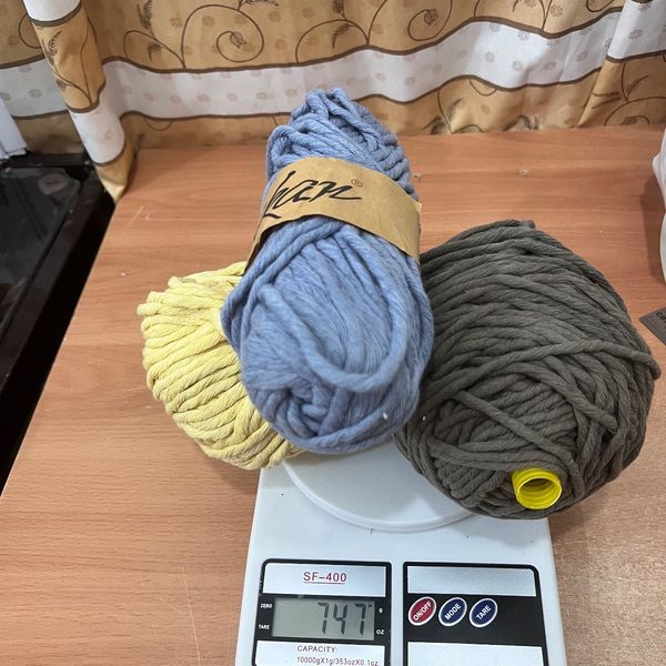 پک نخ مکرومه نرم تاب اقتصادی تم قهوه ای لیمویی