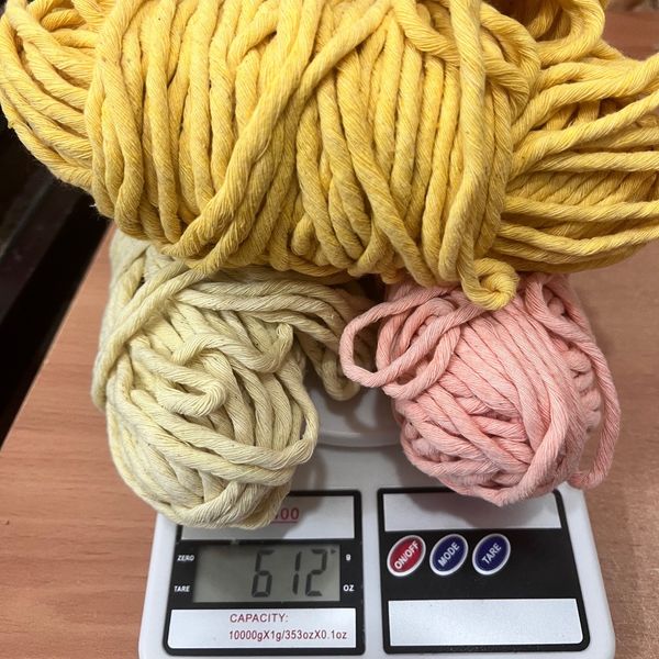 پک اقتصادی نخ پنبه مکرومه نرم تاب تم رنگ لیمویی