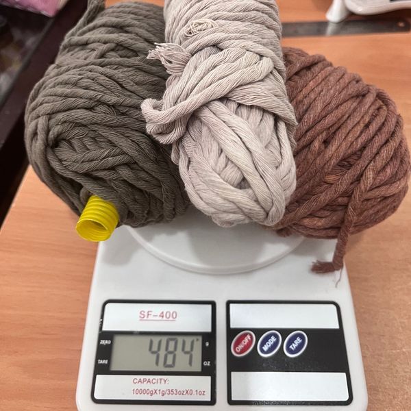 پک نخ پنبه مکرومه نرم تاب تم قهوه ای