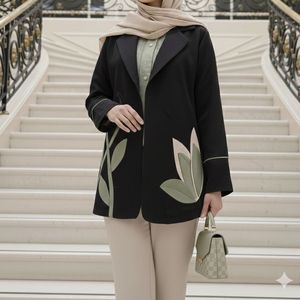 خرید اینترنتی قیمت مانتو کتی مزونی مدل آسو مشکی