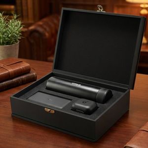 فروش اینترنتی پکیج هدیه سازمانی مدیران (پاوربانک،هدفون انکر R50،فلاسک و جعبه لاکچری)