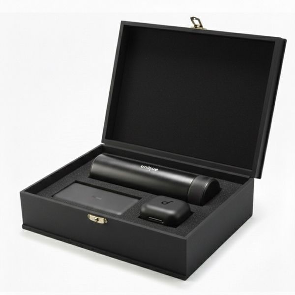 پکیج هدیه سازمانی مدیران (پاوربانک،هدفون انکر R50،فلاسک و جعبه لاکچری)