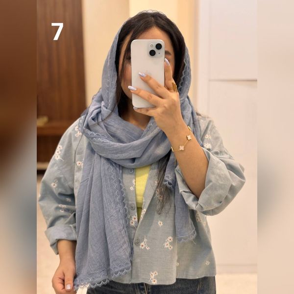 شال بهاره دوردانتل نخ پنبه اوشن